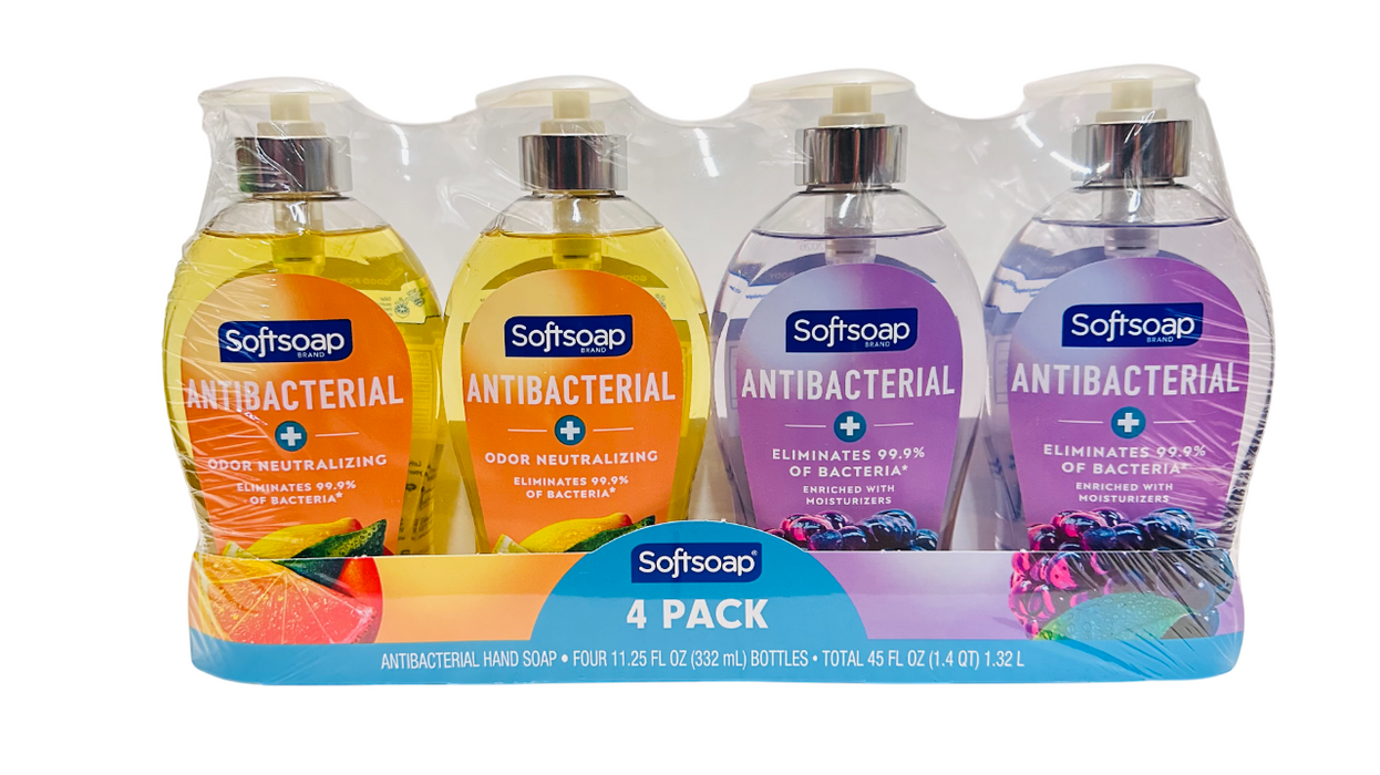 Softsoap Antibacterial Hand Soap 4 Pack, 11.75 oz