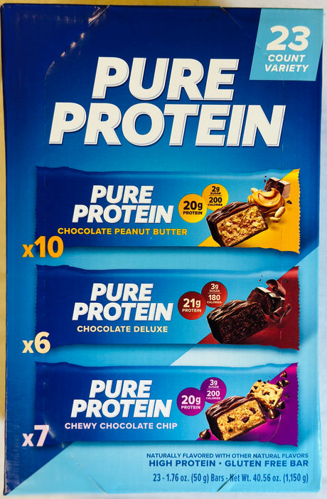 Pure Protein Bars Variety Pack 23ct, 1.76oz