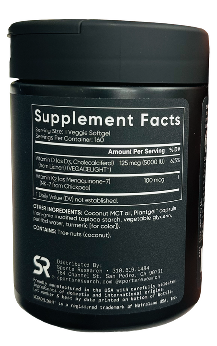 Sports Research D3 + K2, 160 Veggie Softgels