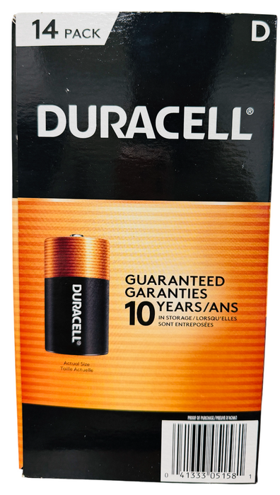 Duracell D Alkaline Batteries, 14-count