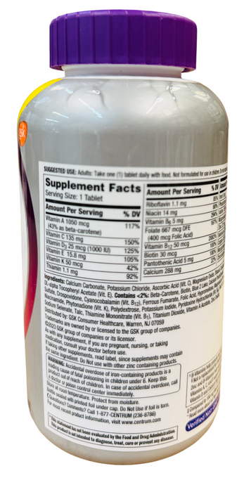 Centrum 275 Tablets, Silver Women 50+