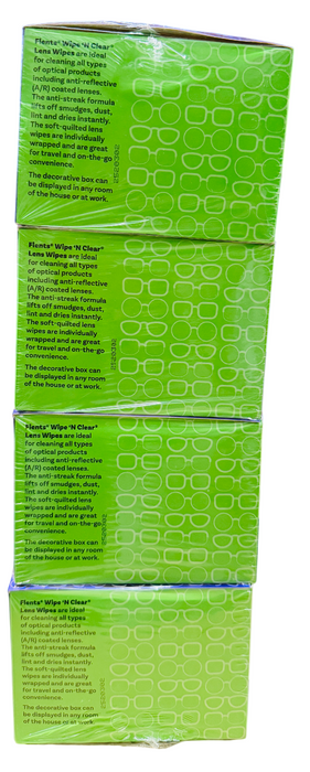 Flents Wipe ’N Clear Lens Wipes 75ct, 4-Pack (300 Total Wipes) - Soft-Quilted, Anti-Streak