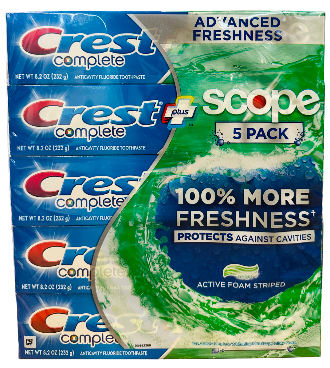 Crest Complete 5 Pk /8.2oz Toothpaste Plus Scope, 100% Freshness — Syessa