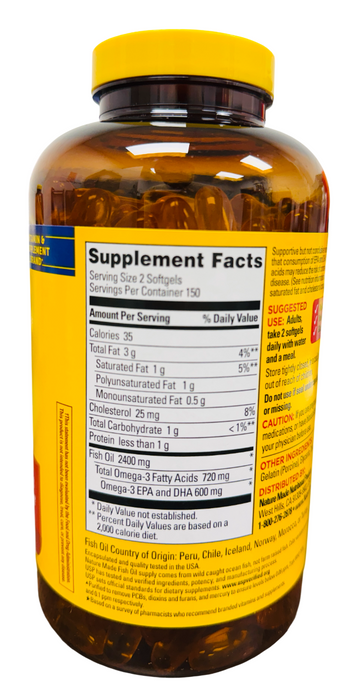 Nature Made Fish Oil, 1200mg, 300 Softgels