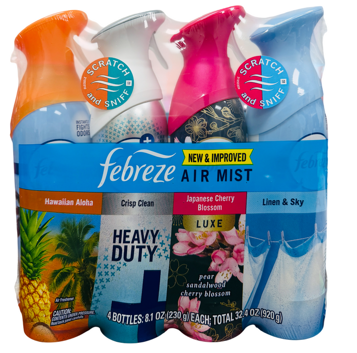 Febreze Air Mist Variety Pack, 4 Count (8.1 oz Each)