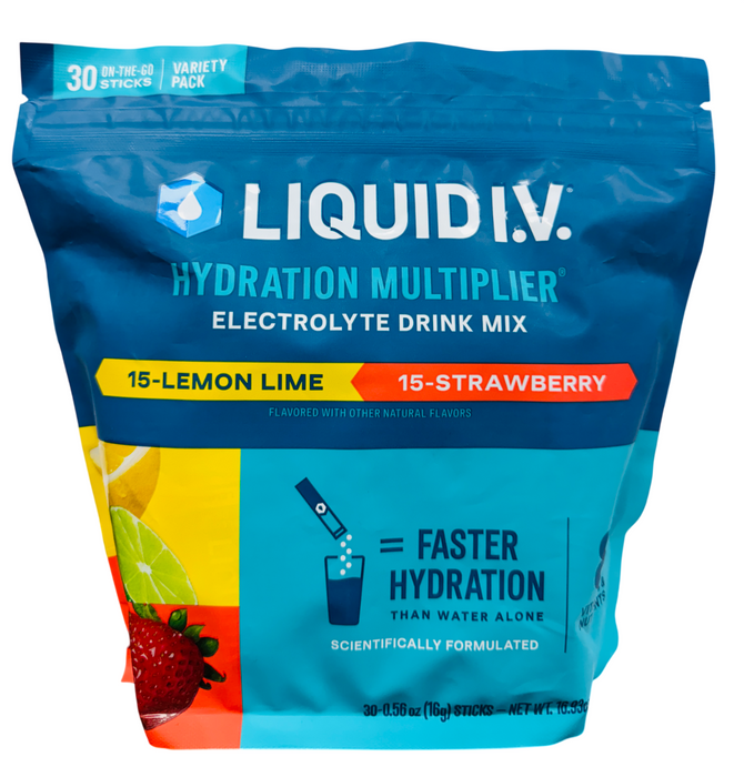 Liquid I.V. Hydration Multiplier 30ct Stick Pack – Lemon Lime & Strawberry