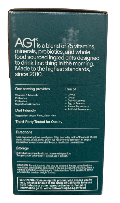 AG1 40ct Daily Foundational Nutrition  Travel Packs