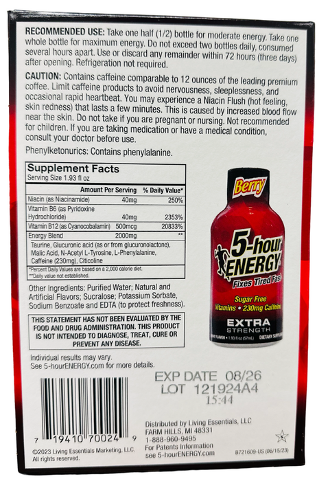 5-hour Energy 24-Count Extra Strength Berry Pack