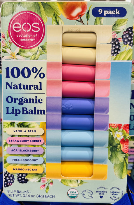 EOS 9 Pack 100% Natural Organic Lip Balm (0.14 oz each)