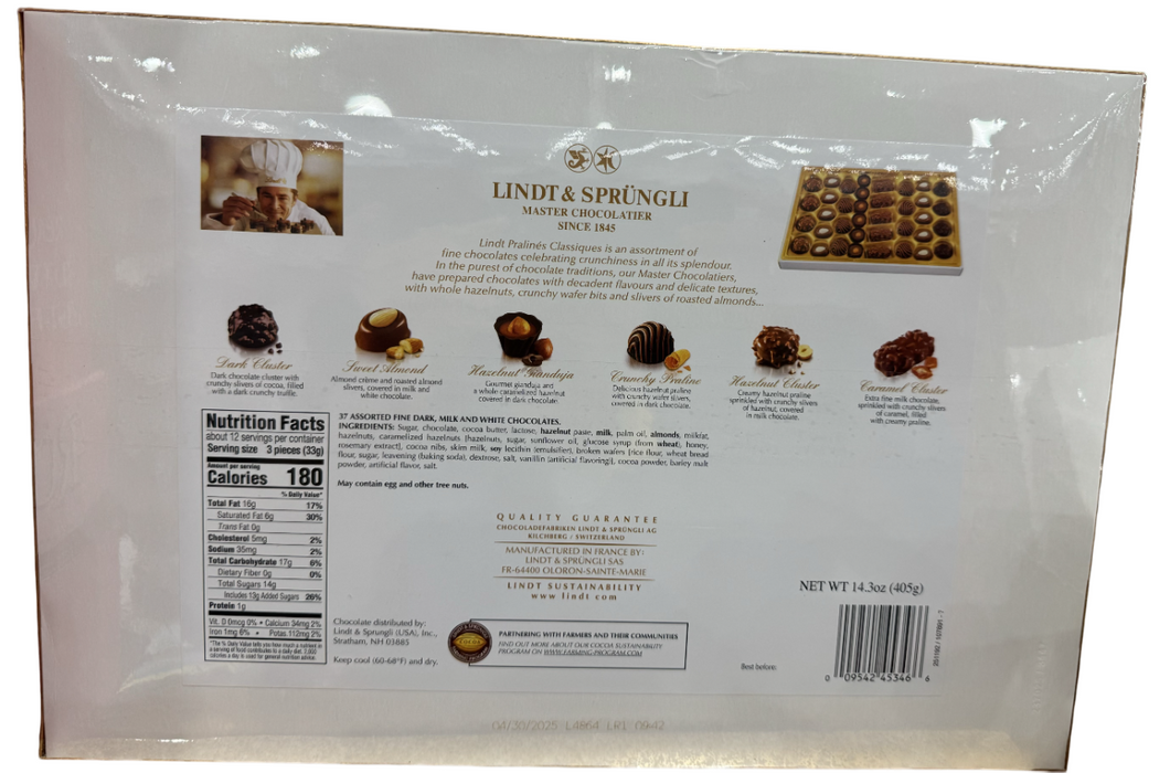 Lindt 37ct Praline Classique's Assorted Chocolates,14.3 oz