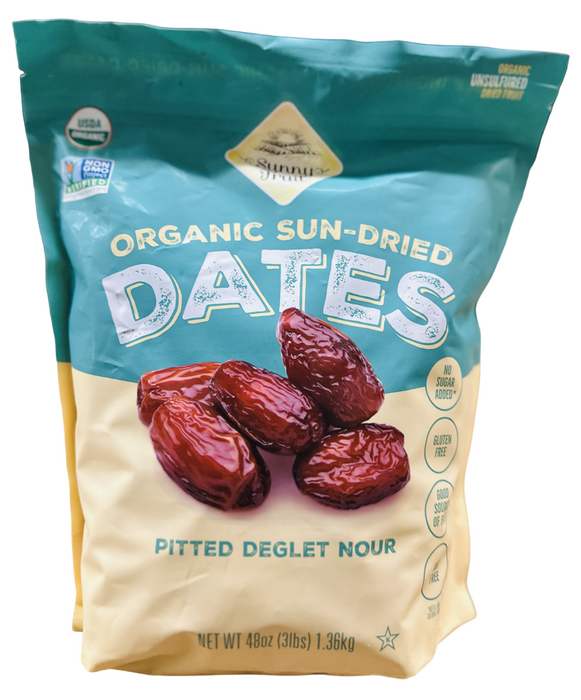 Sunny Fruit Organic Sun-Dried Pitted Deglet Nour Dates, 48 oz