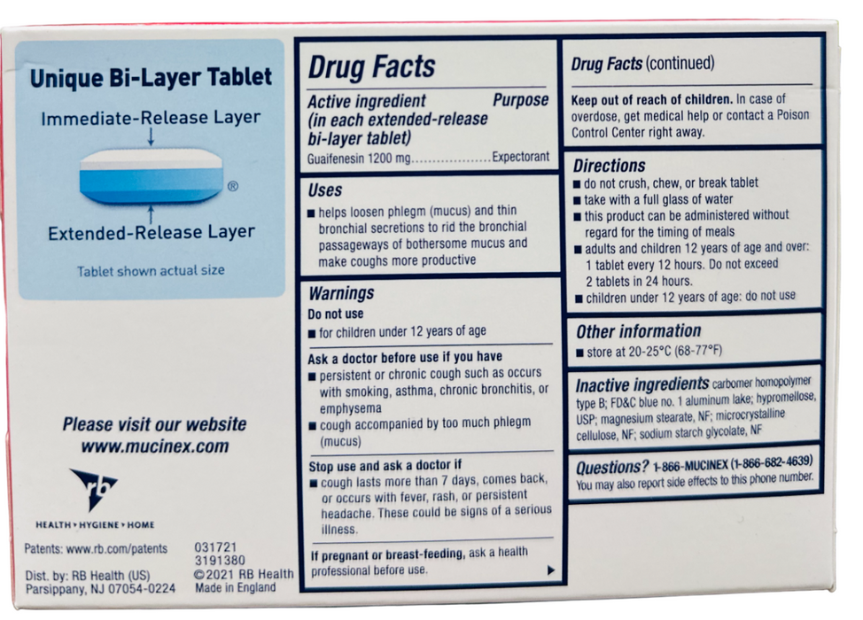 Mucinex 56ct maximum strength tablets 1200mg