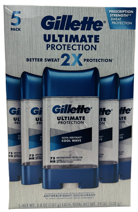 Gillette 5 pck Ultimate Protection 6-in-1 Clear Gel Antiperspirant, 3.8 oz Each