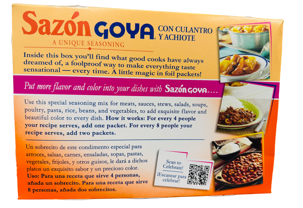 Goya Sazón Con Culantro y Achiote Seasoning Packets, 36 Count (6.33 oz)