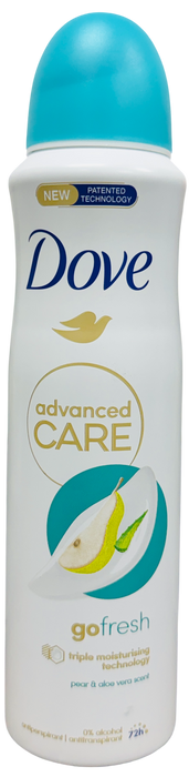 Dove Advanced Care 6 Pack Go Fresh Antiperspirant Deodorant Spray, Pear & Aloe Vera Scent
