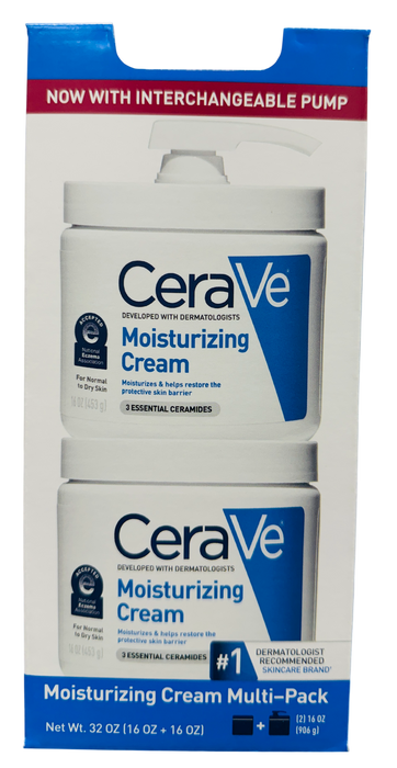 CeraVe Moisturizing Cream Multi-Pack (2 Pack), 16 oz Each