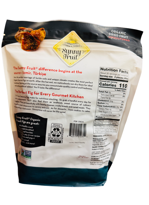 Sunny Fruit Organic Sun-Dried Figs, 40 oz