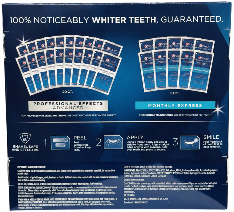 Crest 40 Ct 3DWhiteStrips Dental Whitening kit