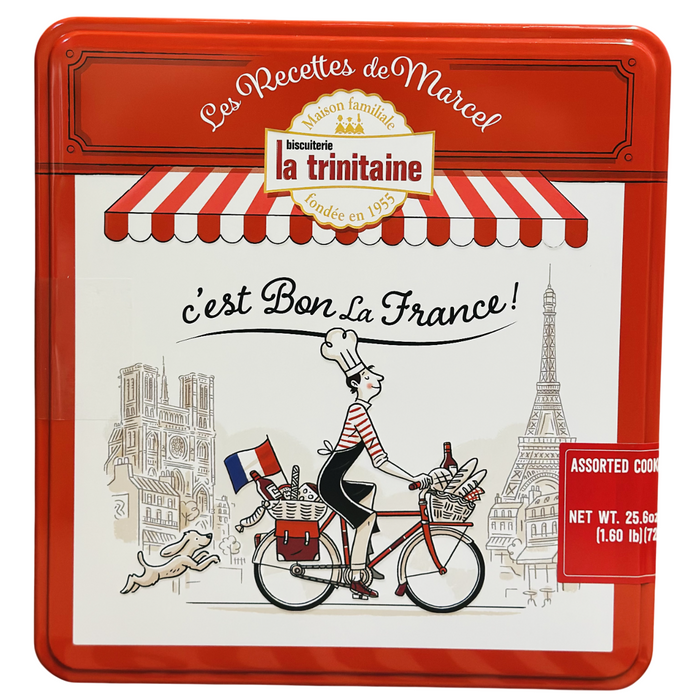 La Trinitaine Assorted French Butter Cookies Tin, 25.6oz