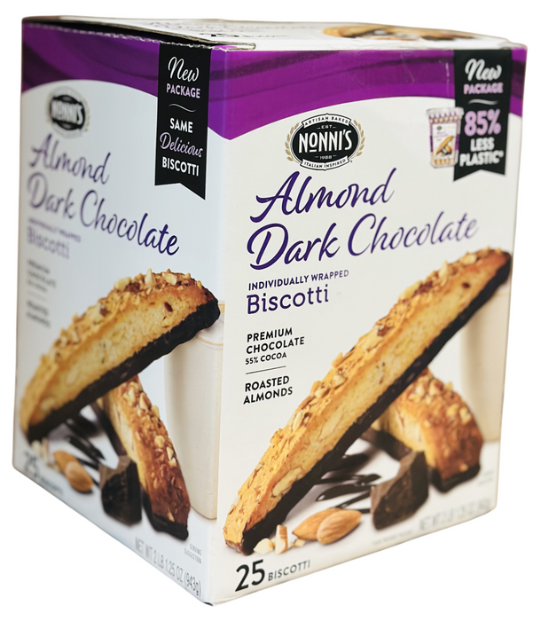 Nonni's 25ct Almond Dark Chocolate Biscotti, 2 lb 1.25 oz