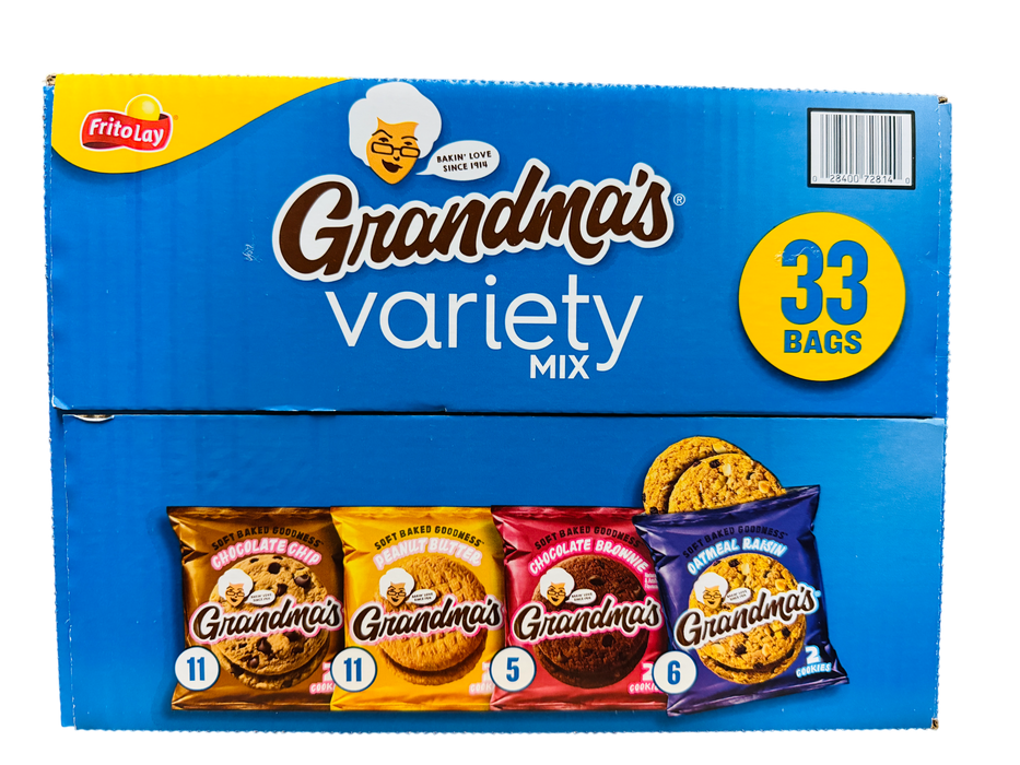 Grandma's 33 Pack Variety Mix Cookies, 5.16 lbs