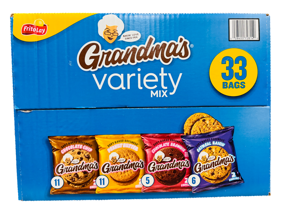 Grandma's 33 Pack Variety Mix Cookies, 5.16 lbs