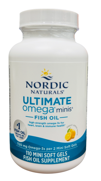 Nordic Naturals Ultimate Omega Fish Oil, 110 Mini Softgels, Lemon Flavor