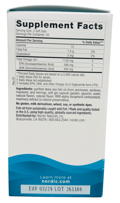 Nordic Naturals Ultimate Omega Fish Oil, 110 Mini Softgels, Lemon Flavor