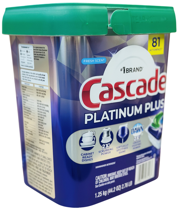 Cascade Platinum 81 Count ActionPacs Dishwasher Detergent, Fresh Scent