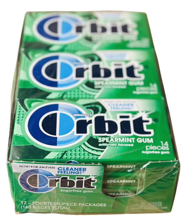 Orbit Sugar-Free Spearmint Gum, 32 oz (12 count, 14 Pieces per Pack, 168 Pieces Total)