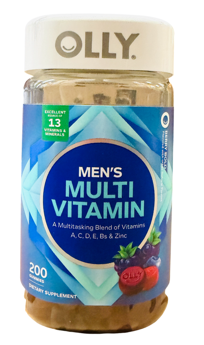 OLLY 200 Count Men's Multivitamin Gummies, Berry Bold Flavor