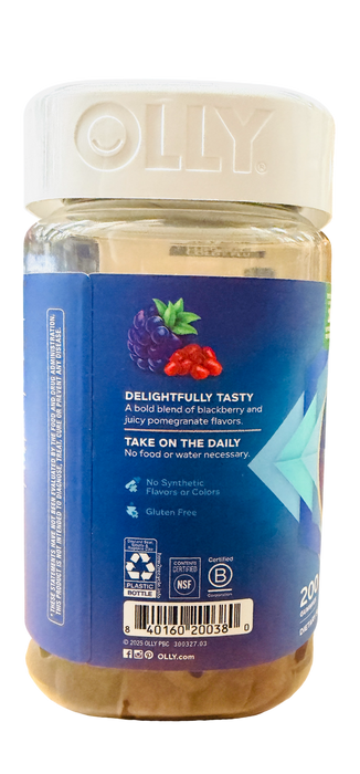 OLLY 200 Count Men's Multivitamin Gummies, Berry Bold Flavor