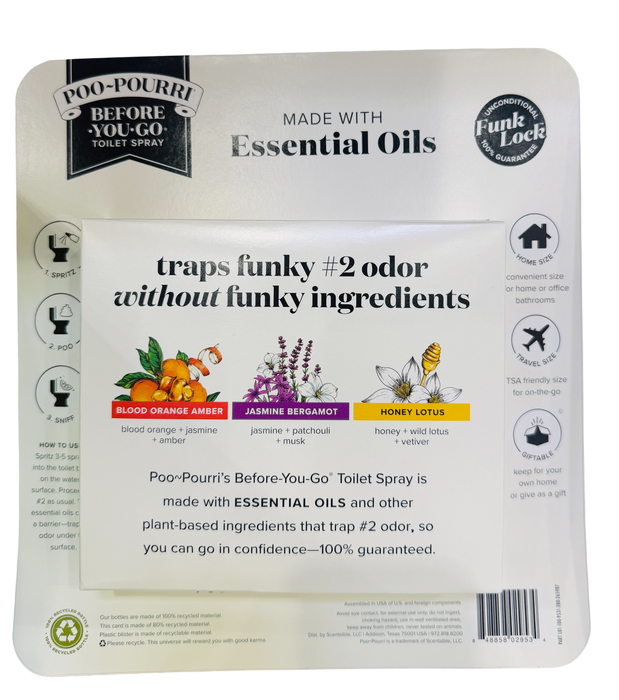 Poo-Pourri Before-You-Go Toilet Spray Variety Pack, 3 x 3.4 fl oz (Honey Lotus, Jasmine Bergamot & Blood Orange Amber)