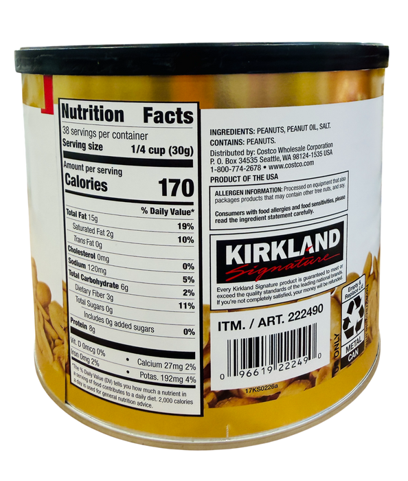 Kirkland Signature Super Extra-Large Roasted & Salted Virginia Peanuts,  2.5 lb