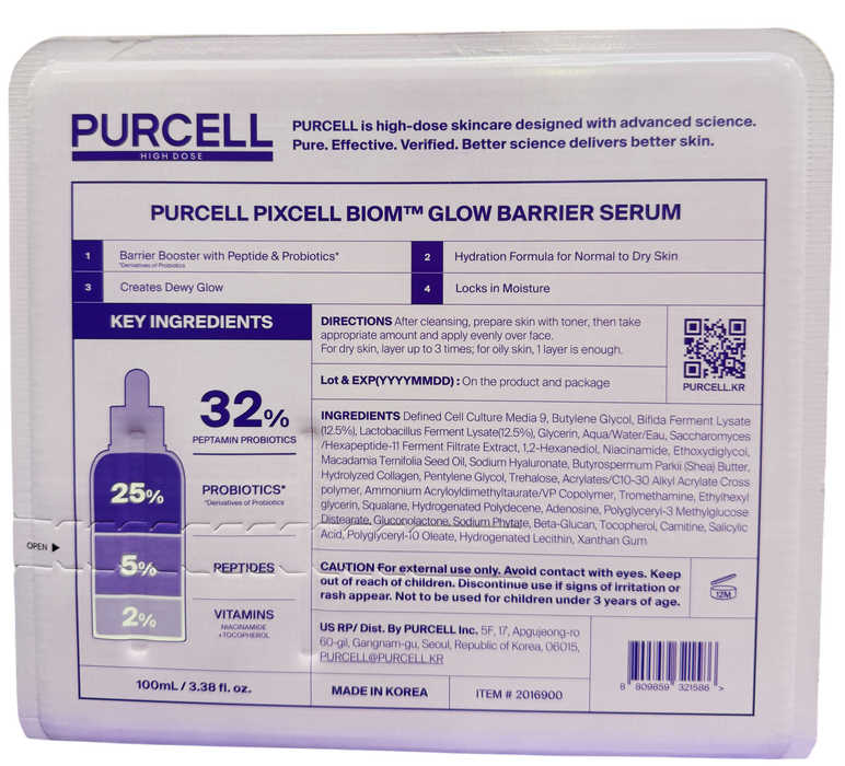 Purcell Pixcell Biom Glow Barrier Serum, 100 mL / 3.38 fl oz