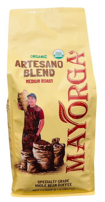 Mayorga Organic Artesano Blend Medium Roast Whole Bean Coffee, 2 lb