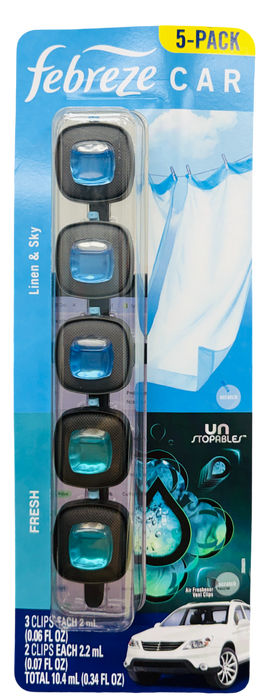 Febreze Car Vent Clips Air Freshener Variety Pack (5 Pack)