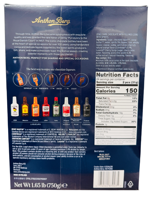 Anthon Berg Chocolate Liqueur Selection, 48ct
