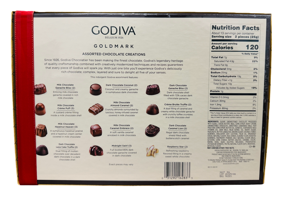 Godiva Belgium 27 Pieces Assorted Chocolates, 11.3 oz