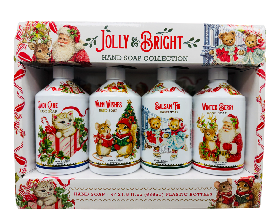 Jolly & Bright 4 Count Holiday Hand Soap Set 21.5 fl oz Each - Christmas Scents