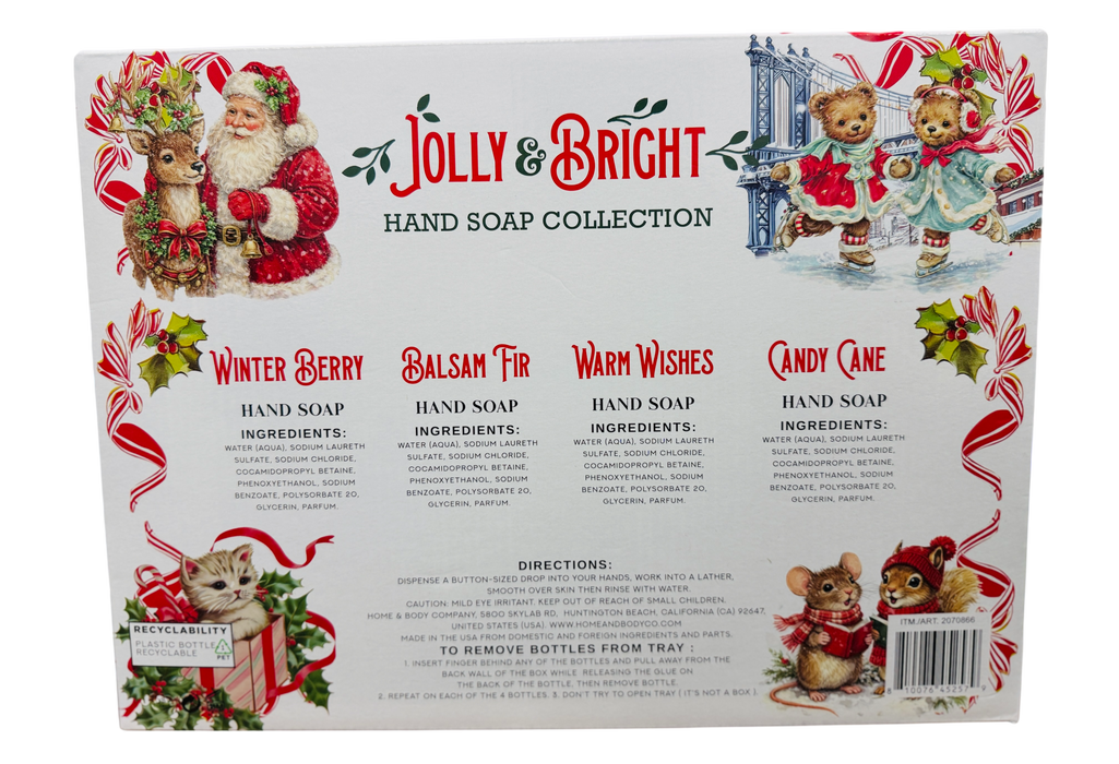 Jolly & Bright 4 Count Holiday Hand Soap Set 21.5 fl oz Each - Christmas Scents