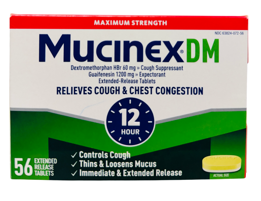 Mucinex DM 56ct – OTC Cough Tablets (Non-Prescription Relief), Exp:01/29