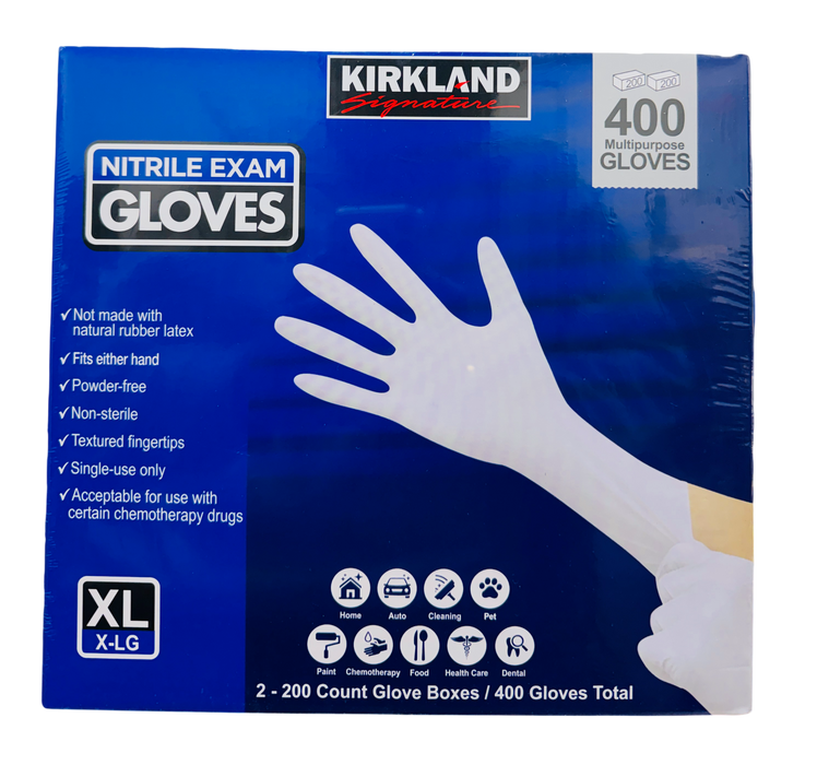 Kirkland Signature Nitrile Exam Gloves, X-Large (400 Count)