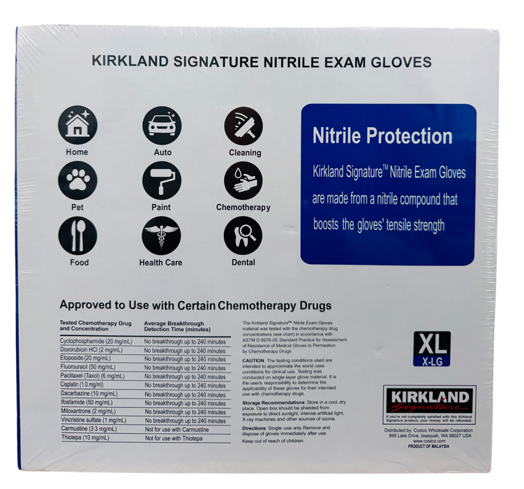 Kirkland Signature Nitrile Exam Gloves, X-Large (400 Count)