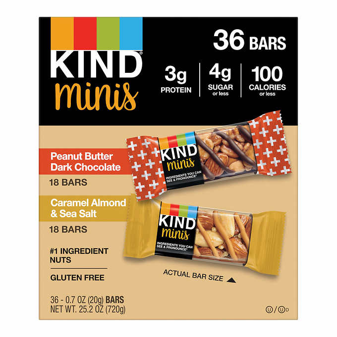 Kind 36-count Mini Bars, Variety Pack, 0.7 oz.,