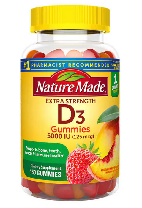 Nature Made Extra Strength Vitamin D3 125 mcg, 150 Gummies