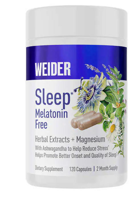 Weider Sleep Melatonin Free Sleep Aid, 120 Capsules