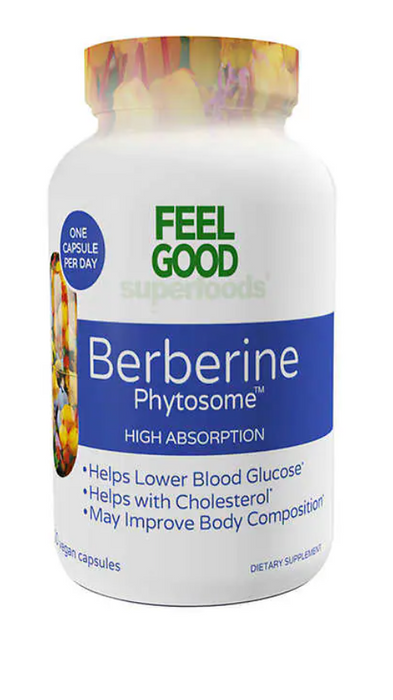 Feel Good Superfoods Berberine Phytosome High Absorption 120 Vegan Capsules