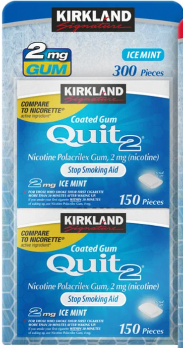 Kirkland Signature Quit 2 mg. , Ice Mint Gum, 300 Pieces