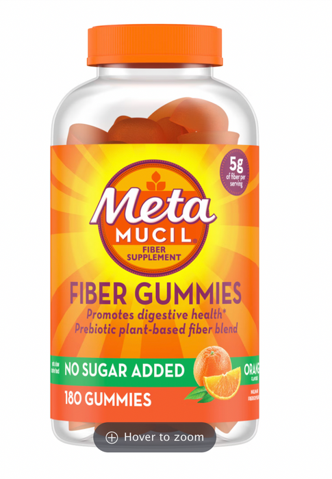 Metamucil Fiber Supplement Orange Flavor Gummies, 180 ct.